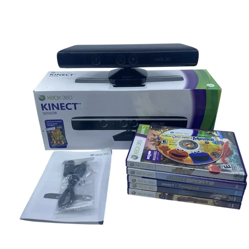Microsoft Xbox 360 Kinect Sensor In Box w/ 6 Games Bundle